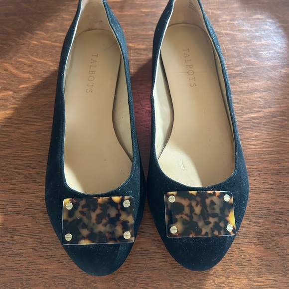 Talbots Shoes - Talbots Black Suede Women's Shoes with Tortoise Accent NWOT